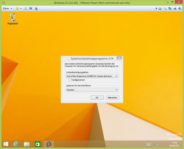 Windows 8.1 Sysprep-Modus